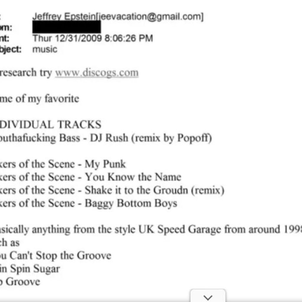 En los ‘Archivos Epstein’ salen DJ Rush, Gigolo Records y Drumcode